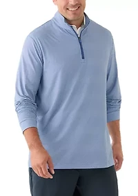 Big & Tall Long Sleeve Herringbone Quarter Zip Pullover