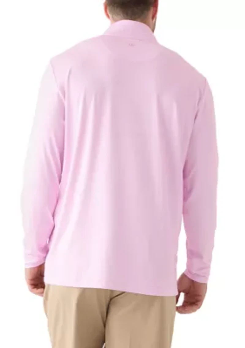 Big & Tall Long Sleeve Herringbone Quarter Zip Pullover