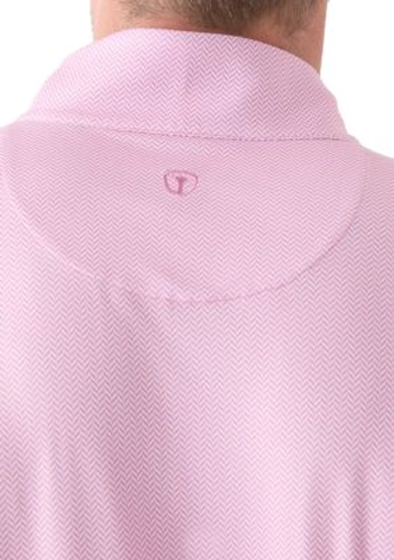 Big & Tall Long Sleeve Herringbone Quarter Zip Pullover