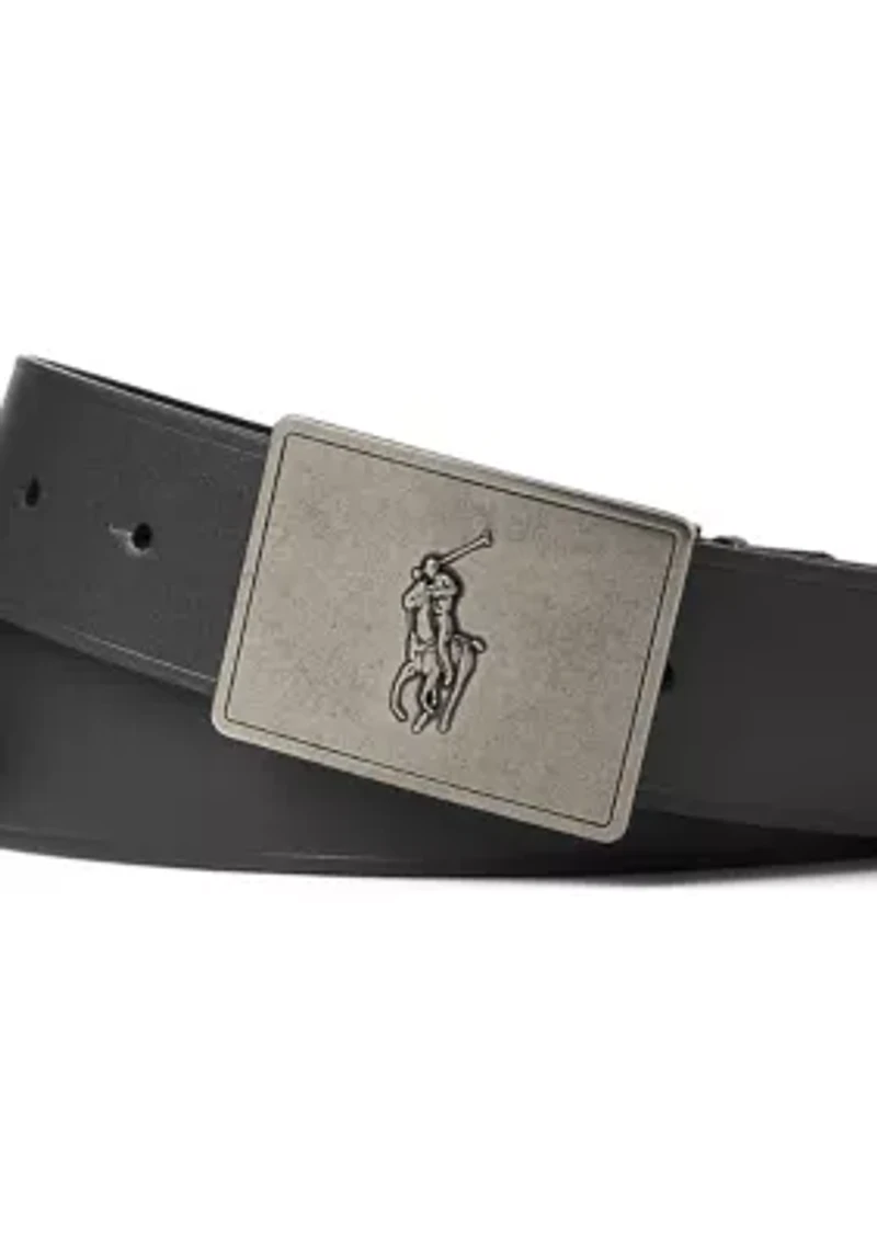 Pony Plaque Leather Belt