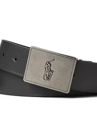 Pony Plaque Leather Belt