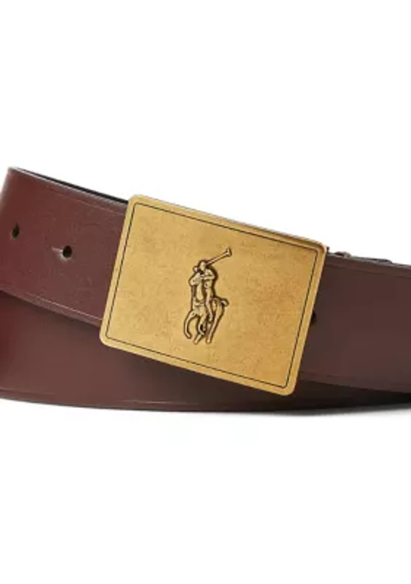 Pony Plaque Leather Belt