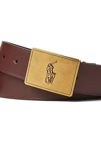 Pony Plaque Leather Belt