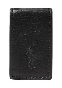 Pebbled Leather Money Clip