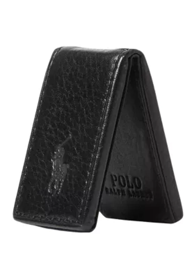 Pebbled Leather Money Clip