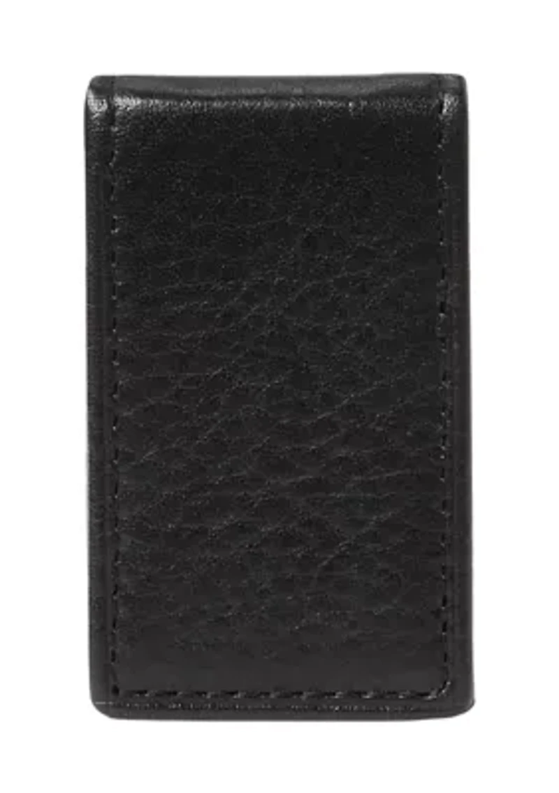 Pebbled Leather Money Clip