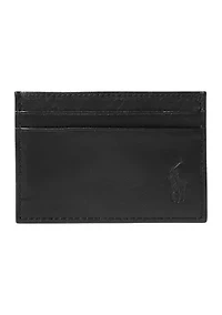 Pebbled Leather Card Case with Money Clip