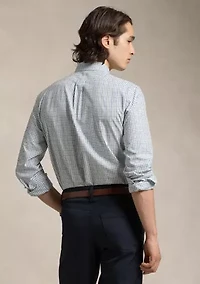 Classic Fit Plaid Stretch Poplin Shirt