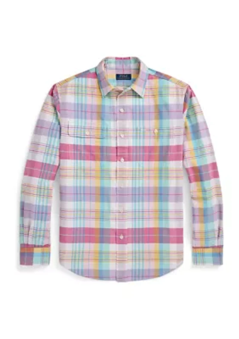 Classic Fit Plaid Oxford Shirt