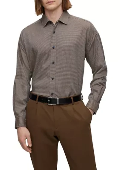 Men's Relaxed Fit Houndstooth Shirt