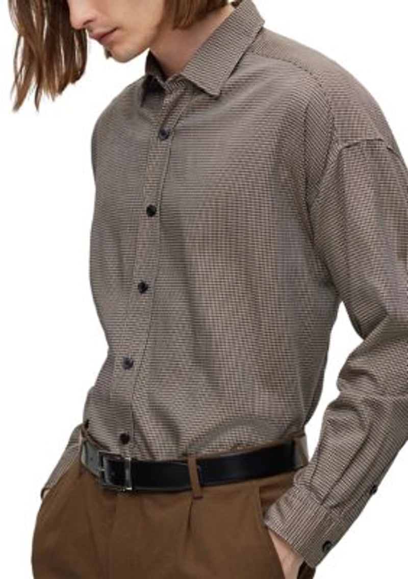Men's Relaxed Fit Houndstooth Shirt