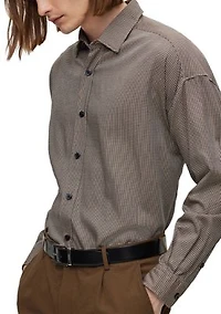Men's Relaxed Fit Houndstooth Shirt