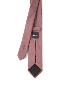 Silk Blend Neck Tie with Jacquard Pattern 