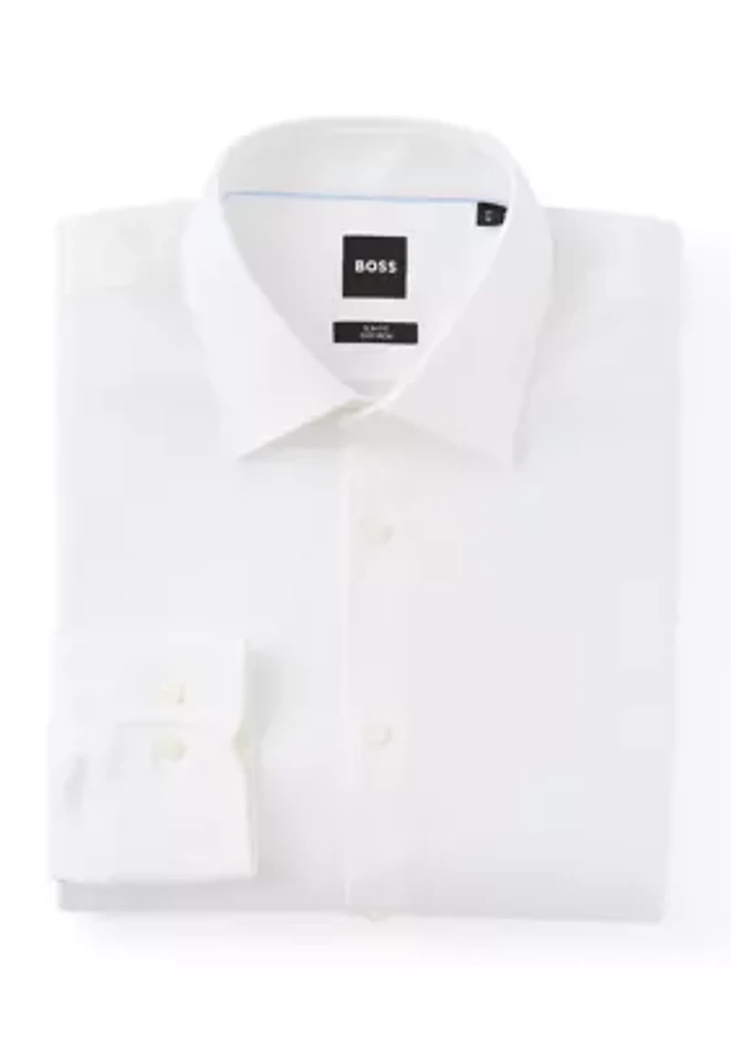 Men's Easy-Iron Slim-Fit Shirt Stretch-Cotton Twill
