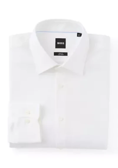 Men's Easy-Iron Slim-Fit Shirt Stretch-Cotton Twill