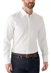Men's Easy-Iron Slim-Fit Shirt Stretch-Cotton Twill