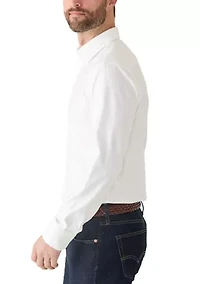 Men's Easy-Iron Slim-Fit Shirt Stretch-Cotton Twill