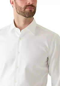 Men's Easy-Iron Slim-Fit Shirt Stretch-Cotton Twill