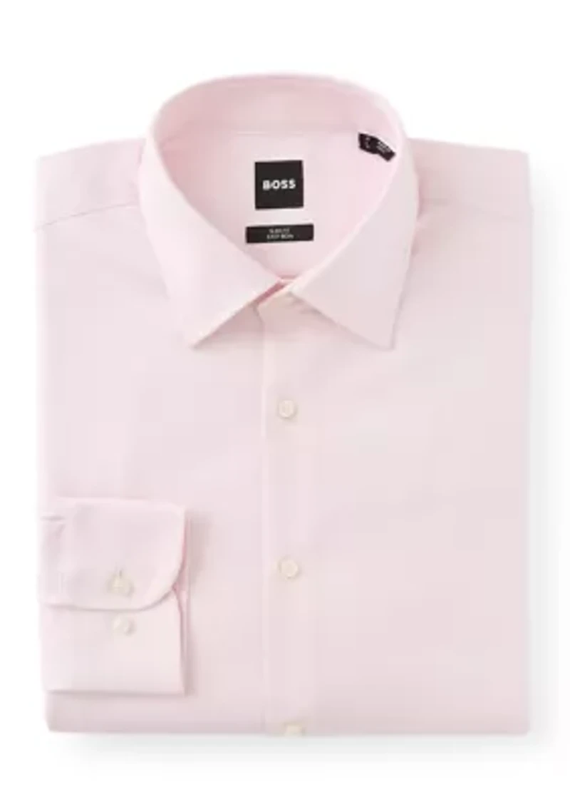 Men's Easy-Iron Slim-Fit Shirt Stretch-Cotton Twill