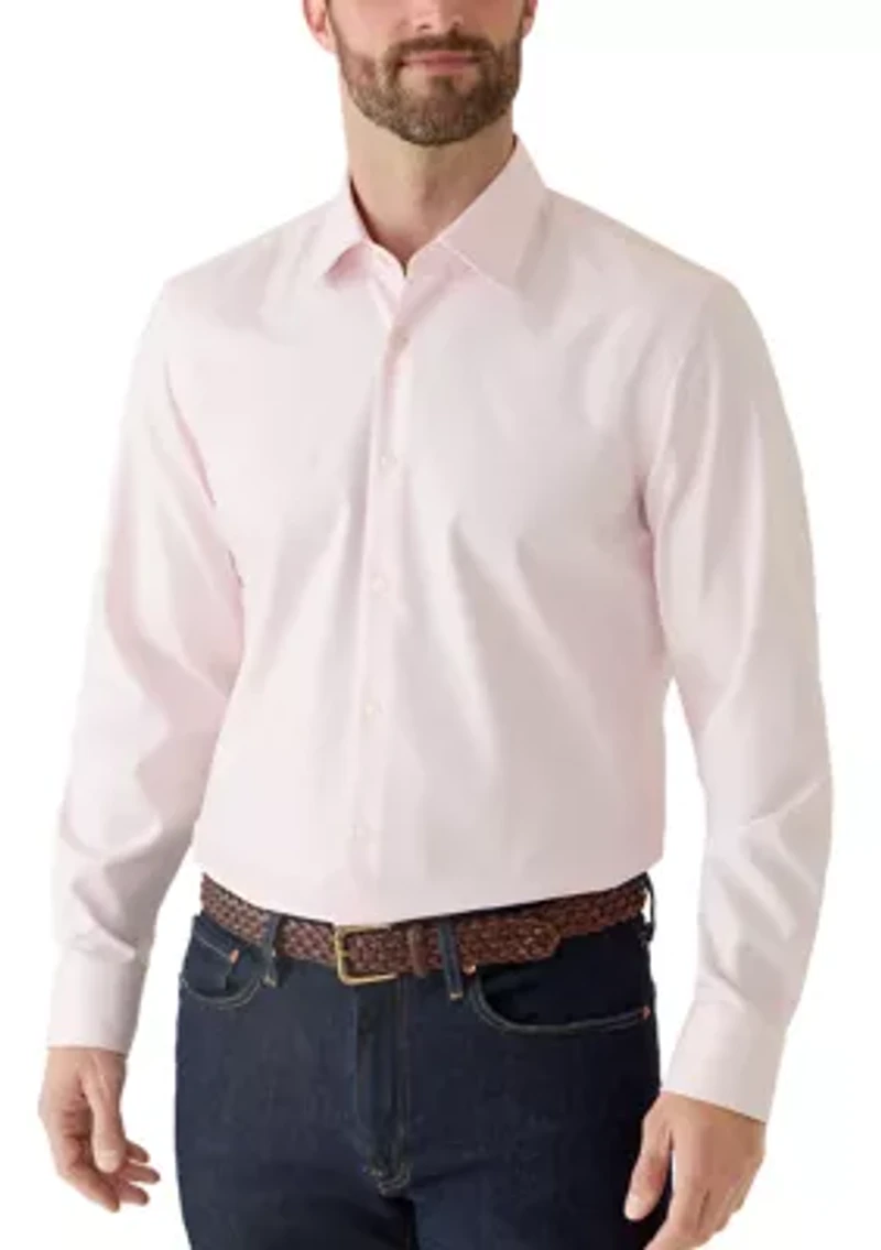 Men's Easy-Iron Slim-Fit Shirt Stretch-Cotton Twill