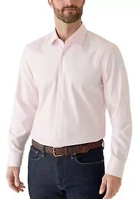 Men's Easy-Iron Slim-Fit Shirt Stretch-Cotton Twill