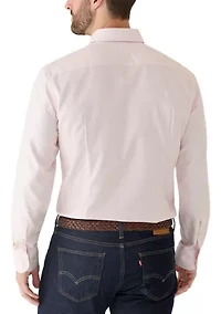 Men's Easy-Iron Slim-Fit Shirt Stretch-Cotton Twill