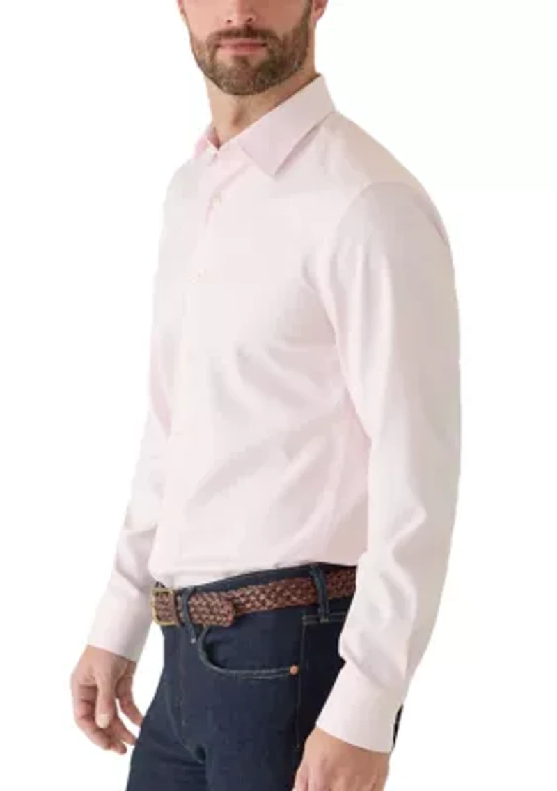 Men's Easy-Iron Slim-Fit Shirt Stretch-Cotton Twill