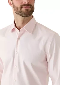 Men's Easy-Iron Slim-Fit Shirt Stretch-Cotton Twill