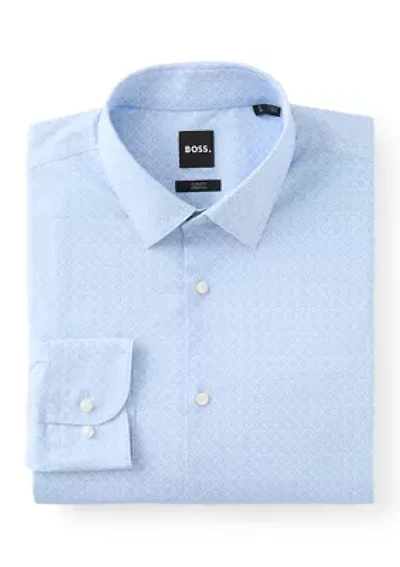 Men's Slim Fit Medallion Printed Dress Shirt