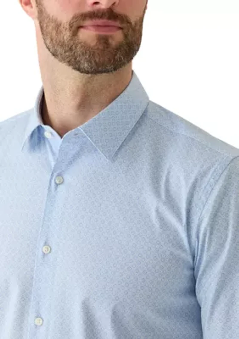 Men's Slim Fit Medallion Printed Dress Shirt
