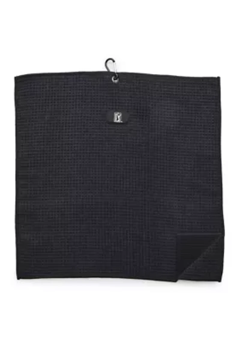 Men's Solid Waffle Magnet Golf Towel with Groove Cleaner