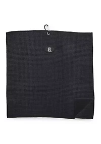 Men's Solid Waffle Magnet Golf Towel with Groove Cleaner