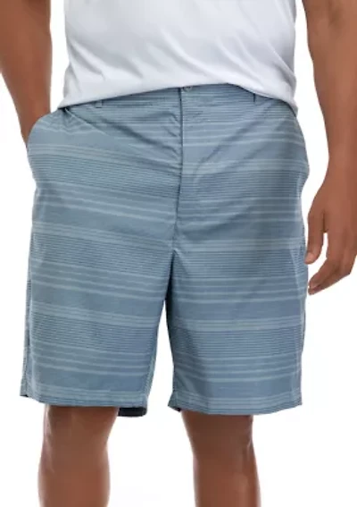 Big & Tall 9" Flat Front Stripe Golf Shorts