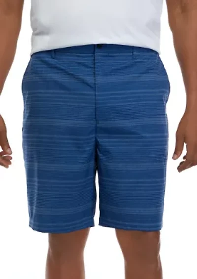 Big & Tall 9" Flat Front Stripe Golf Shorts