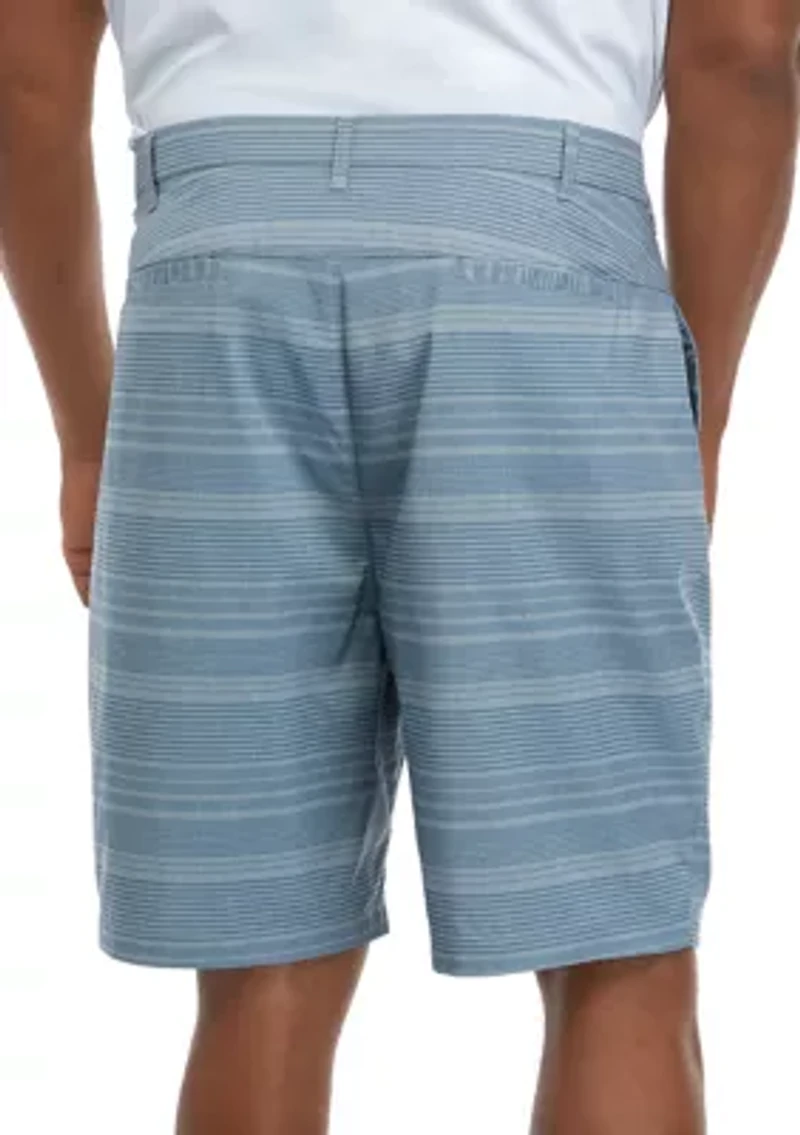 Big & Tall 9" Flat Front Stripe Golf Shorts