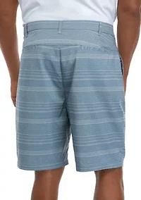Big & Tall 9" Flat Front Stripe Golf Shorts
