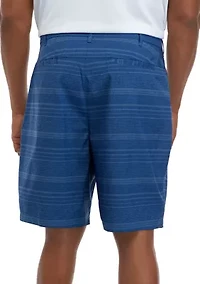 Big & Tall 9" Flat Front Stripe Golf Shorts