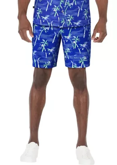 Men's 8'' Watercolor Palm Trees Printed Shorts