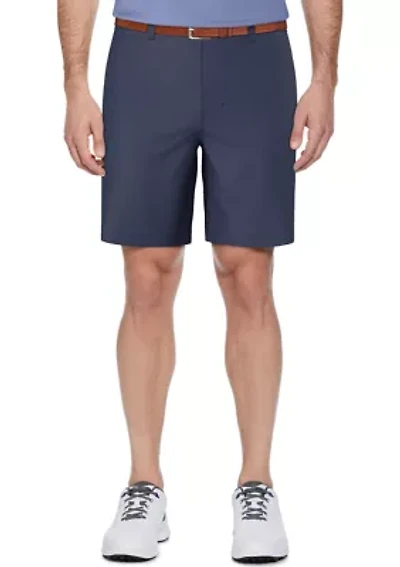 Men's Flat Front Active Waistband Horizontal Golf Print Shorts