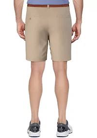 Men's Flat Front Active Waistband Horizontal Golf Print Shorts