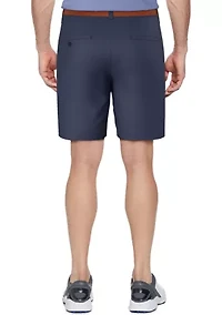 Men's Flat Front Active Waistband Horizontal Golf Print Shorts