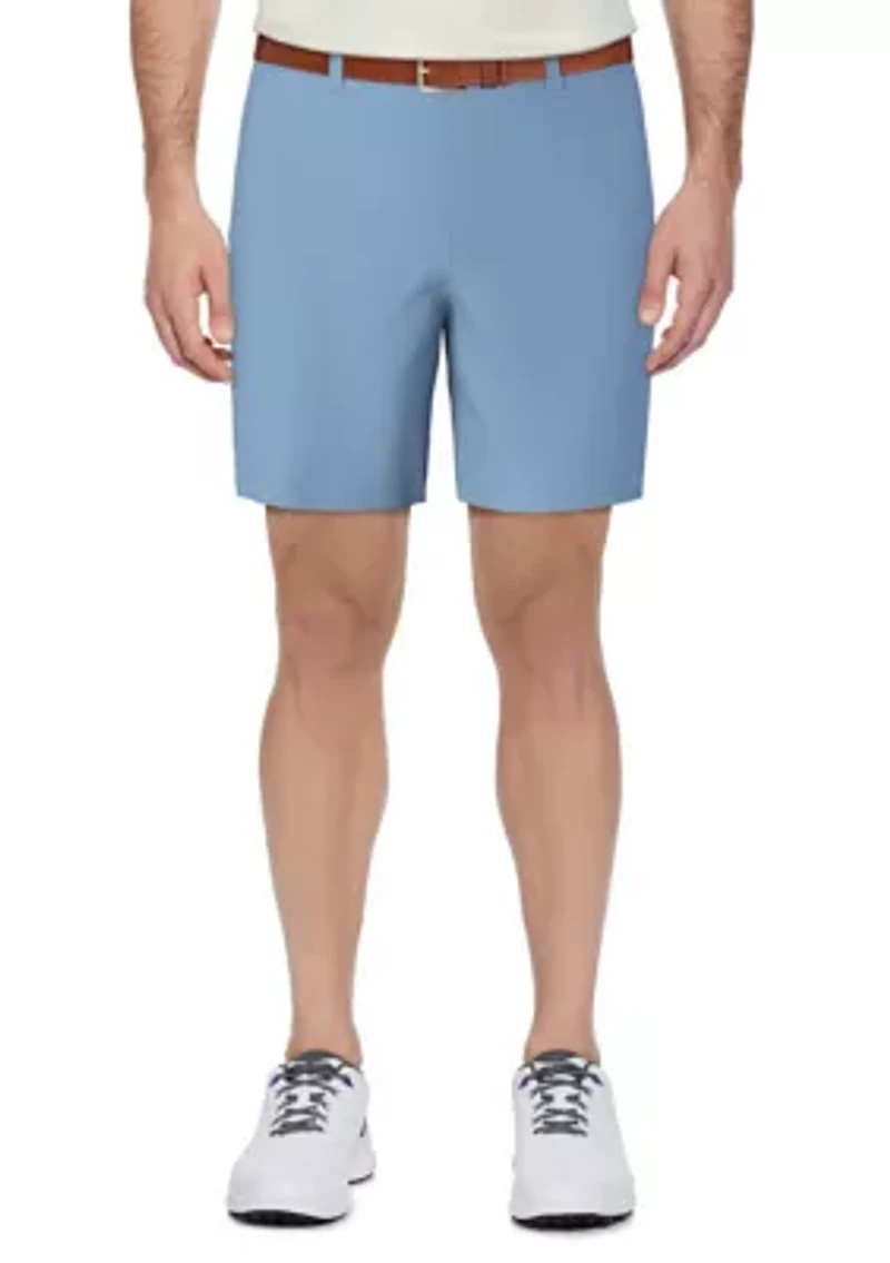 Men's 7" Sold Flat Front Active Waist Performance Stretch Shorts