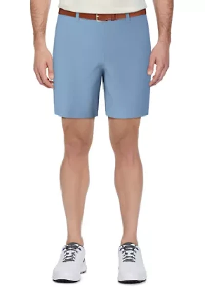 Men's 7" Sold Flat Front Active Waist Performance Stretch Shorts