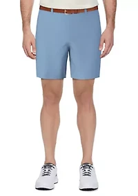 Men's 7" Sold Flat Front Active Waist Performance Stretch Shorts