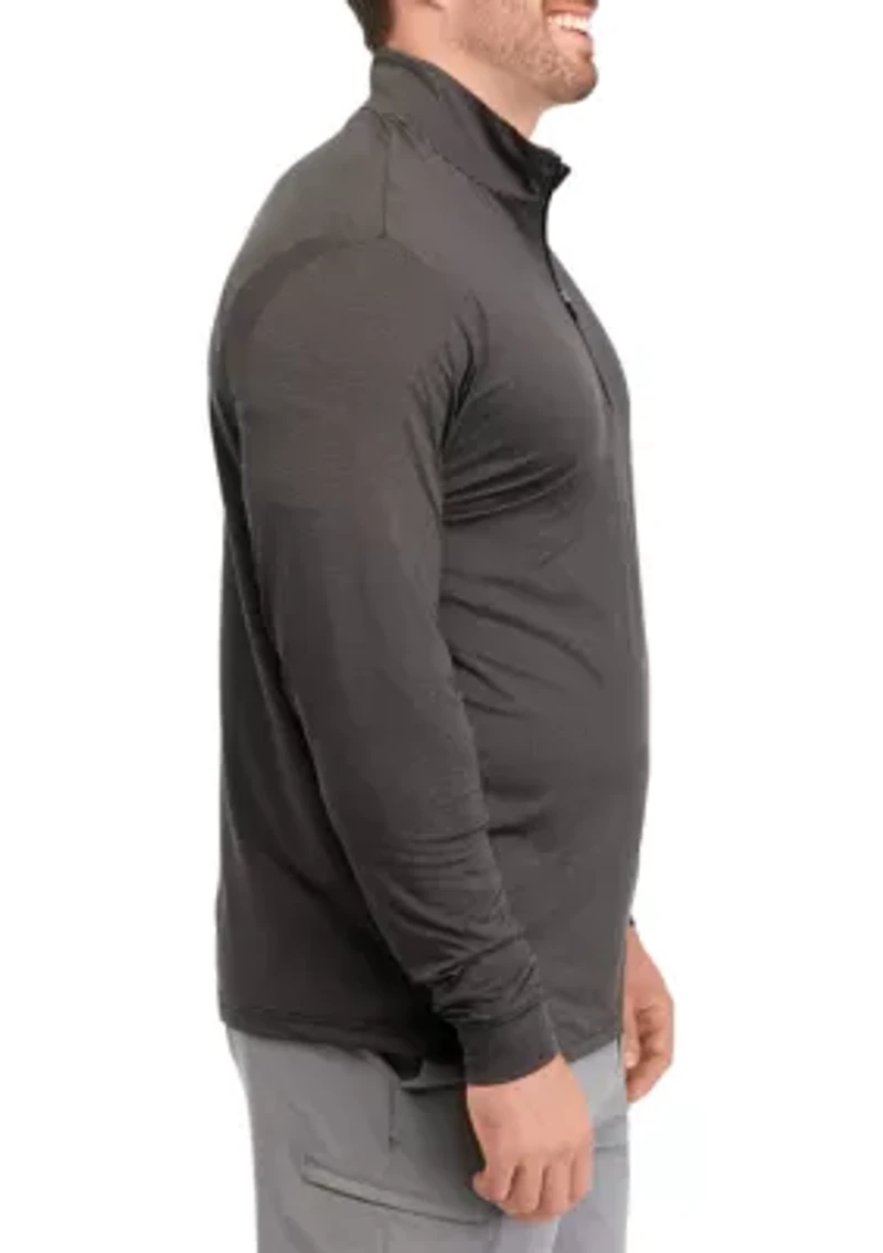 Big & Tall Long Sleeve Sunshade 1/4 Zip Shirt