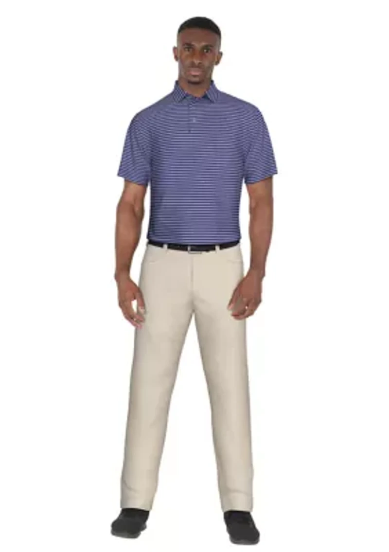 Men's Heather Feeder Stripe Golf Polo Shirt
