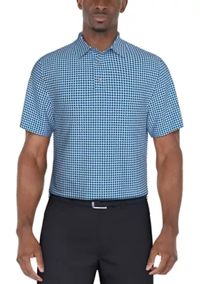 Men's Short Sleeve Stretch Performance Geometric Print Polo Shirt