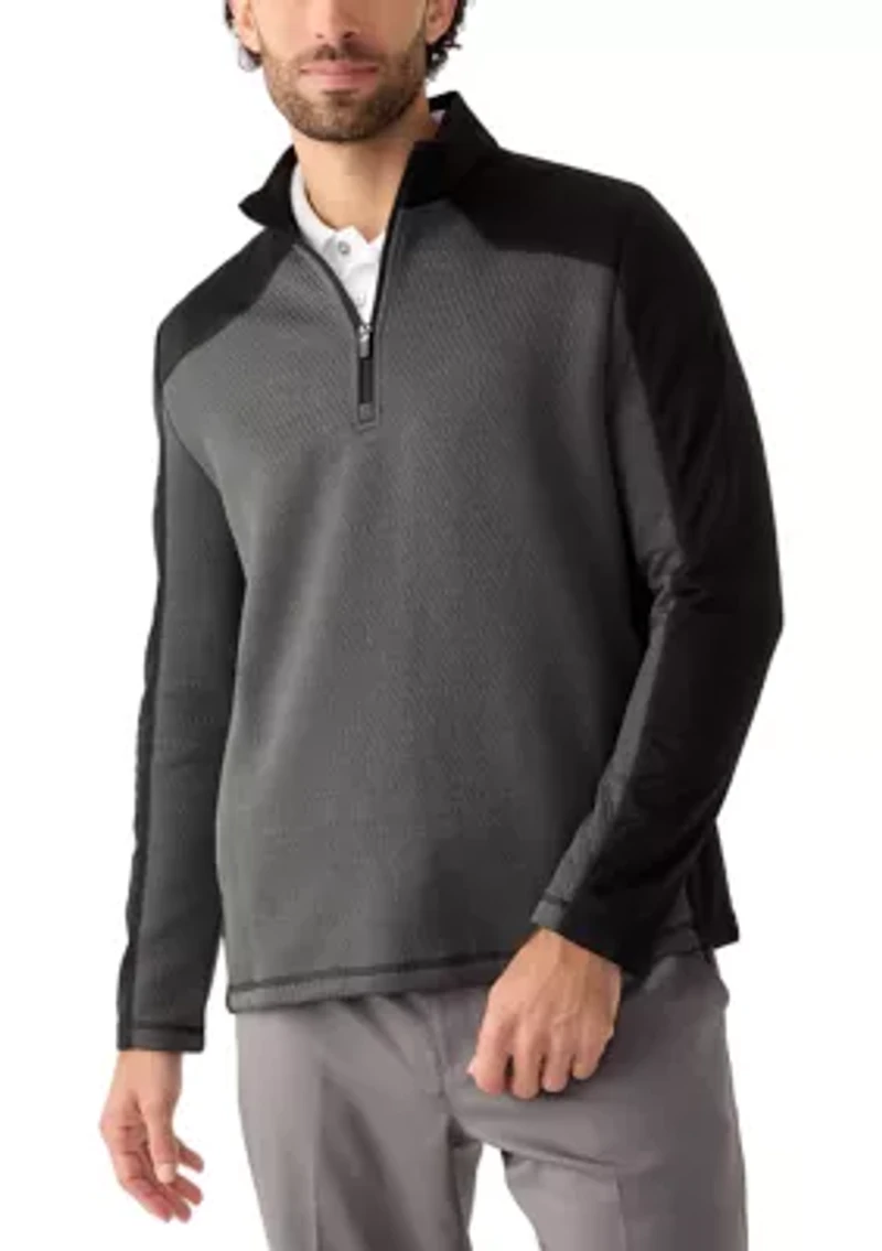 Men's Long Sleeve Textured 1/4 Zip Pullover