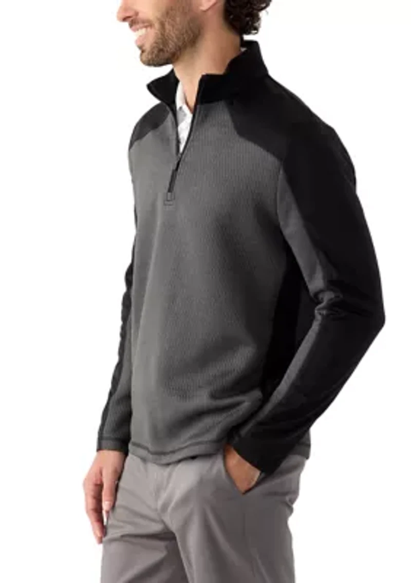 Men's Long Sleeve Textured 1/4 Zip Pullover