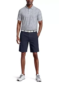 All-Over Micro Floral Print Short Sleeve Golf Polo Shirt